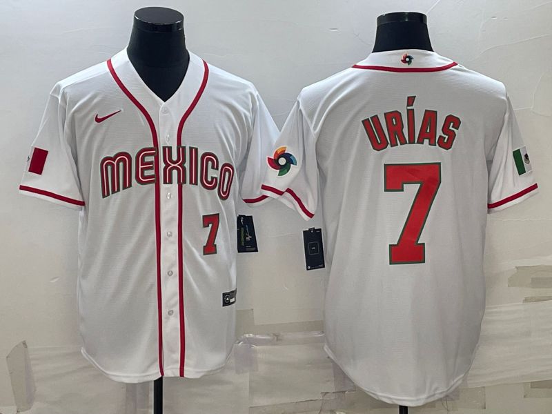 Men 2023 World Cub Mexico #7 Urias White Nike MLB Jersey24->more jerseys->MLB Jersey